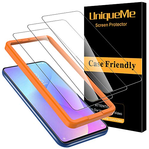 Product Cover [3 Pack] UniqueMe Screen Protector for Xiaomi Mi 9T Tempered Glass[Alignment Frame Easy Installation] 9H Hardness Bubble Free