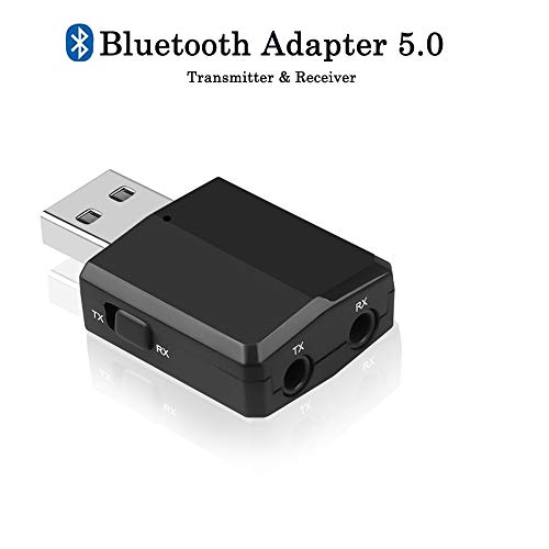 Product Cover Bluetooth 5.0 Audio Transmitter Receiver, 3 in 1 Bluetooth Adapter for TV PC Headphones Home Stereo Car, Wireless Audio Adapter with 3.5mm AUX