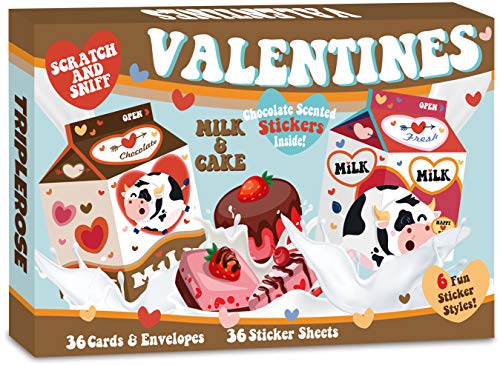 Product Cover TRIPLEROSE 36Pcs Milk and Cookies Ice Cream Scratch and Sniff Cards For Kids Classroom Exchange Party Favors