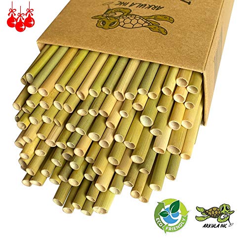 Product Cover 100% Premium Natural Grass Straws | Premium Set of 100 | Environmentaly Safe | 100% Biodegradable | Perfect Alternative for Plastic, Bamboo, Paper Straws