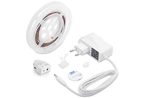 Product Cover KINGLUX Motion Sensor Activated LED Bed Lights-Nature White 4000K, Nature White Flexible LED Strip Motion Sensor Night Light Bedside Lamp Illumination with Automatic Shut Off Timer