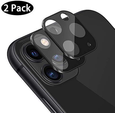 Product Cover iPhone 11 Camera Lens Protector, [2 Pack] Full Coverage Back Rear Camera Lens Screen Cover Case Shield Compatible for iPhone 11 2019, Black