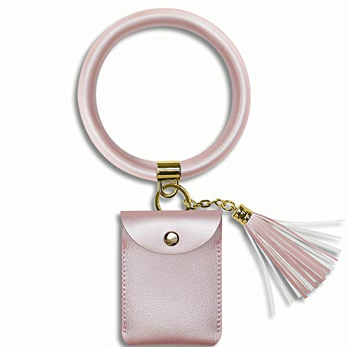 Product Cover Keychain Bracelet, Doormoon Tassel Key Chain Wristlet Ring Circle Bangle