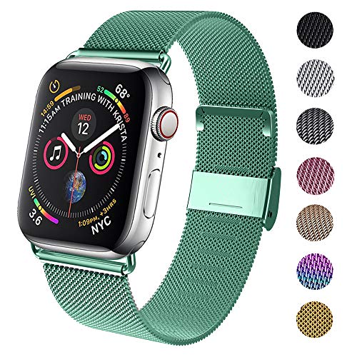 Product Cover GBPOOT Compatible for Apple Watch Band 38mm 40mm 42mm 44mm, Wristband Loop Replacement Band for Iwatch Series 4,Series 3,Series 2,Series 1,Pine Green,38mm/40mm