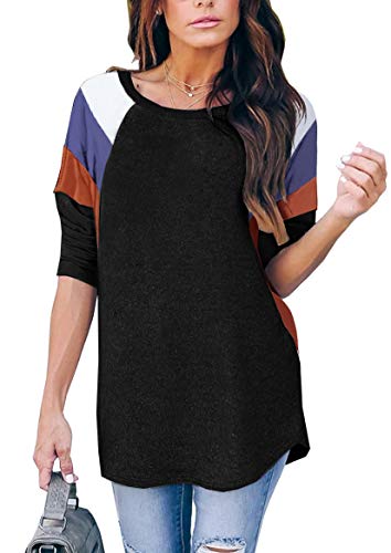 Product Cover ZC&GF Women's Long Sleeve Casual T Shirt Loose Color Block Tunics Tops Blouses