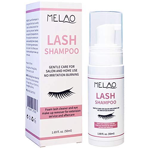 Product Cover Eyelash Extension Shampoo 50 ml + Brush - Eyelid Foaming Cleanser - Sensitive Paraben & Sulfate Free - Safe Makeup & Mascara Remover for Salon Use and Home Care