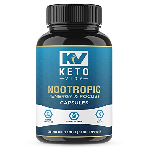 Product Cover Keto Vida Alpha Brain Support Nootropic Capsules for Focus, Energy, and Concentration - The Ultimate Brain Booster; 60 Capsules