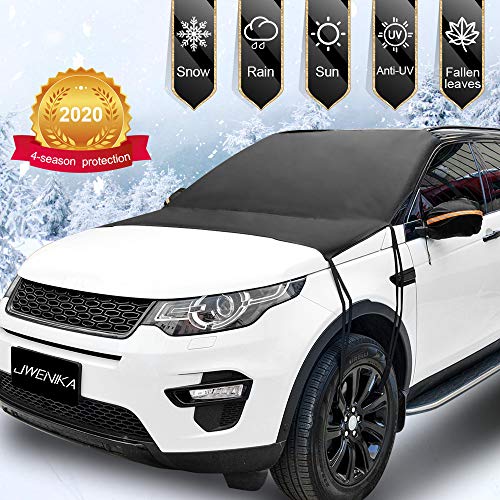 Product Cover 【2020 Updated Version】Windshield Snow Cover, Extra Large & 3-Layer Thick Windshield Cover for Ice and Snow Fits Any Car Truck SUV Van MPV, Lengthen 8 Straps Double Fixed Design Winter Summer Sun Shade