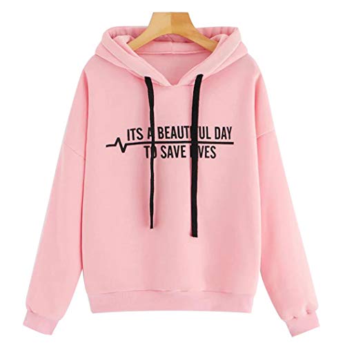 Product Cover Justew Women Casual Hooded Long Sleeve Letters Prints Hoodie Fashion Hoodies