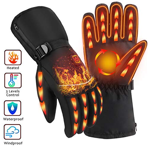 Product Cover OYRGCIK Heated Gloves, Winter Gloves for Men Women 3 Levels Temperature Control Hand Warmers Waterproof Thermal Gloves for Snow Cold Weather Sports Outdoors Climb Hiking Skiing Hunting Fishing