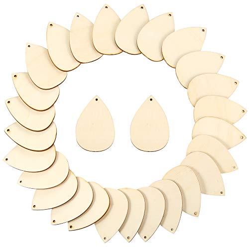 Product Cover Caydo 50 Pieces Unfinished Wood Teardrop Earring Pendant for Jewelry DIY Making