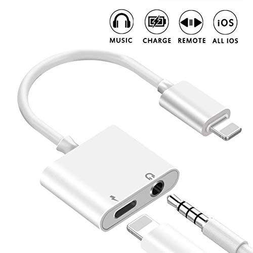Product Cover Headphone Jack Adapter Dongle for iPhone Xs/Xs Max/XR/8/11 Pro/X(10)/11/7/7 Plus to 3.5mm Jack Converter Car Charge Accessories Cables & Audio Connector Earphone Splitter Adaptor Support All Systems