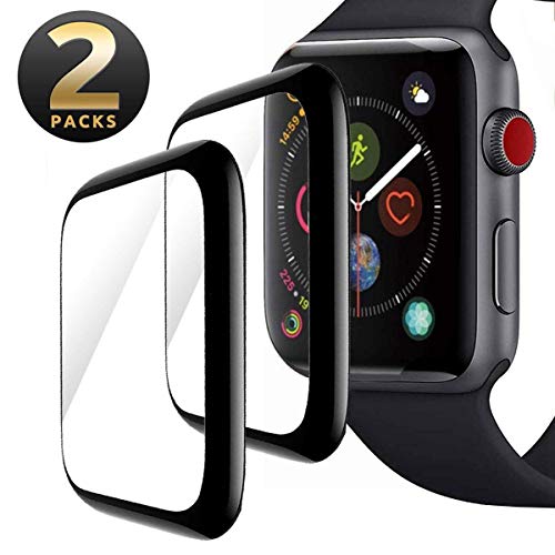 Product Cover Apple Watch Screen Protector 44mm Series 5/4, Max Coverage Anti-Bubble Scratch-Resistance 3D Curved Tempered Glass Film for iWatch 44mm (44mm)