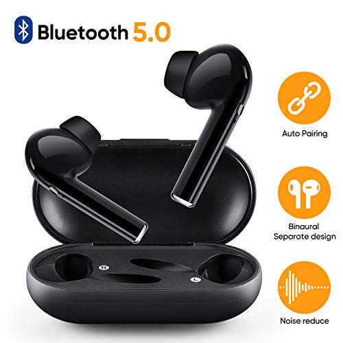 Product Cover Wireless Earbuds Bluetooth 5.0 Stereo Earphones Headphones Built-in Mic, in-Ear Wireless Noise Canceling Sweatproof Running Earbuds, True Wireless Earbuds with Charging Case for Cell Phone/Android 