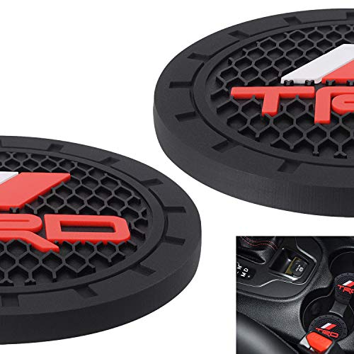 Product Cover AOOOOP Car Interior Accessories for Toyota TRD PRO Cup Holder Insert Coaster - Silicone Anti Slip Cup Mat For Toyota Racing Development Sequoia Tundra Tacoma 4Runner TRD PRO (Set of 2, 2.75