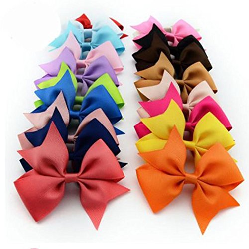 Product Cover Isopeen 20Pcs Hair Barrettes Ribbon Hair Bow Clips Hair Accessories for Girls Toddlers Kids Hair Accessories