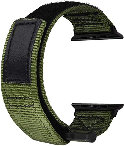Product Cover CAGOS Nylon Strap Compatible iWatch Band 42mm 44mm, Breathable Sport Nylon Accessories Bracelet Wristband for Apple Watch Series 5/4/3/2/1 42mm 44mm (Army Green)