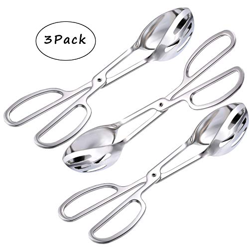 Product Cover Buffet Tongs, Sikuer 3 Pack Heavy Duty Stainless Steel Salad Tongs Kitchen Tongs Serving Tongs Cake Tongs Bread Tongs