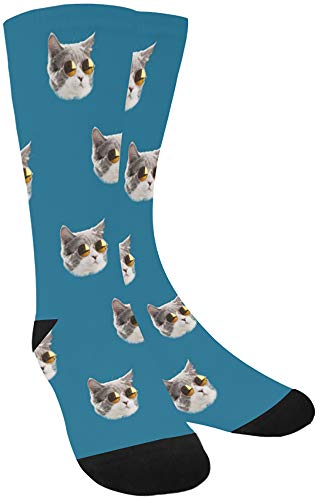 Product Cover Custom Face Socks Multiple Faces,Personalized Cat Dog Socks Novelty Socks Design Your Photo on Socks for Unisex