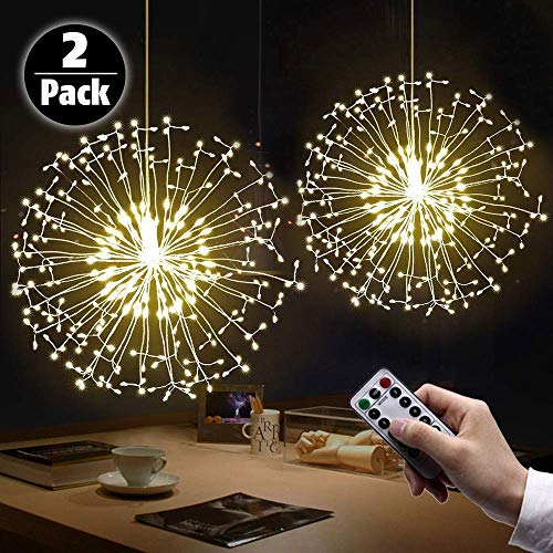 Product Cover Inshere 120 LED Copper Wire Firework Lights Starburst Light with Remote,8 Modes String Fairy Lights Waterproof,Decorative Hanging Lights for Christmas, Home, Indoor Outdoor (2 Pack) (Warm White)