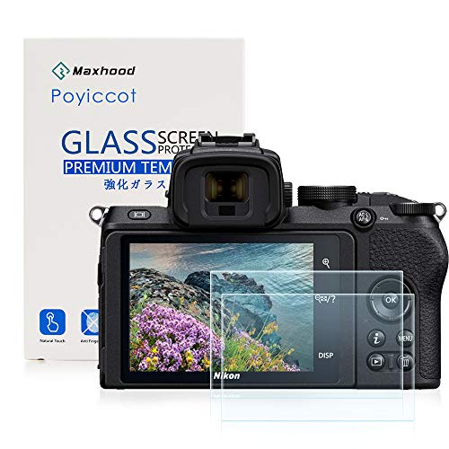 Product Cover for Nikon Z50 Screen Protector, Poyiccot 2Pack Tempered Glass 9H HD Scratch Resistant Camera Screen Protector for Nikon Z50 Digital Camera