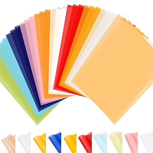 Product Cover Colored Vellum Paper, Shynek 50 Sheets 10 Colors Transparent Vellum Paper 8.5 x 11 Translucent Printable Clear Vellum Sheets for Printing Drawing Ink Jet Laser Printer