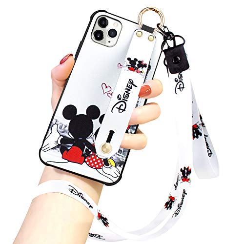 Product Cover DISNEY COLLECTION iPhone 11 Pro Max Case, Disney Mickey Couple Street Fashion Wrist Strap Band Protector Phone Cover Full-Body Bumper Lanyard Case for iPhone 11 PRO MAX 6.5 Inch 2019