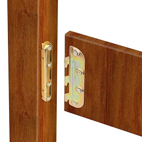 Product Cover Surface Mounted Bed Rail Brackets-Bed Frame Hardware for Wood Bed Frame Headboards Footboards - Set of 4 (Screws Included)
