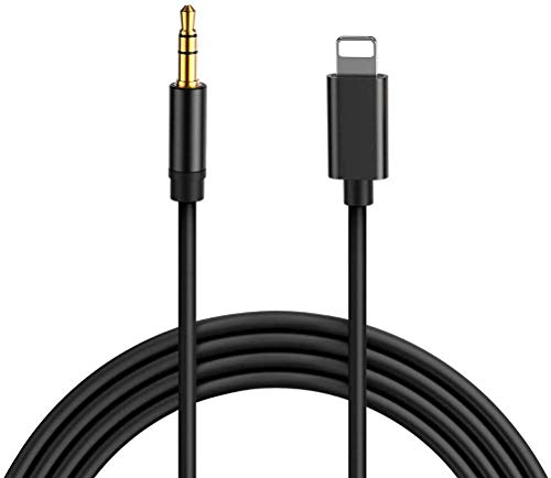 Product Cover [Apple MFi Certified] iPhone to Car Aux Cable, Lightning to 3.5mm Stereo Audio Cord Compatible for iPhone 11/11 Pro/XR/XS/X 8 7 6, iPad, iPod to Car Stereo/Speaker/Headphone, Support iOS 13 (Black)