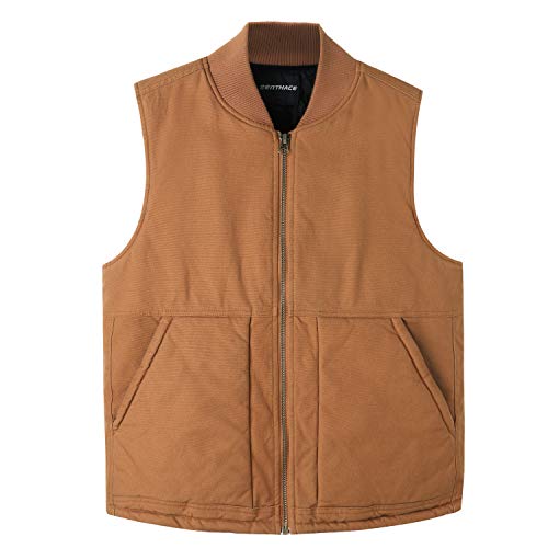 Product Cover ZENTHACE Men's Washed Arctic-Quilt Lined Duck Vest Utility Rugged Canvas Work Vest
