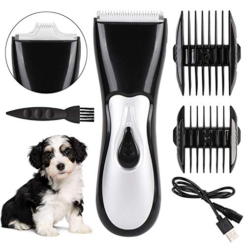 Product Cover Dog Clippers, 2020 New Upgrade Dog Grooming Clippers Kit with Double Blades Washable Professional Electric Trimmer Set Rechargeable Cat Trimmer Low Noise Shaver for Pets/Dogs/Cats/Rabbits and More Ani