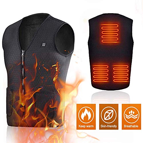 Product Cover Lixada Electric Heated Vest USB Charging Heating Vest 3 Temp Setting Heating Thermal Vest Washable Flexible Electric Waistcoat for Outdoor Camping Hiking Golf Warm