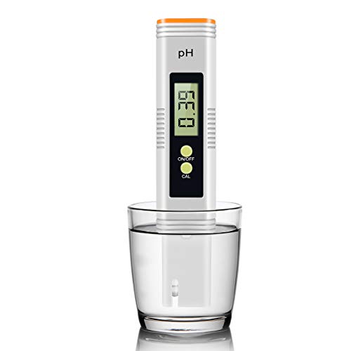 Product Cover Digital PH Meter, PH Meter 0.01 PH High Accuracy Water Quality Tester with 0-14 PH Measurement Range for Household Drinking, Pool and Aquarium Water PH Tester Design with ATC(NewOrange)
