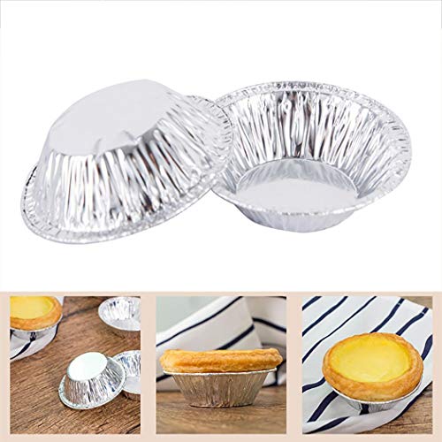 Product Cover Purcon 100 PCs/Set Disposable Tinfoil Circular Egg Tart Mold Cake Mould Practical Baking Mould Egg Tart Baking Cups