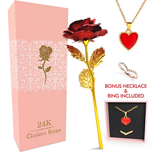 Product Cover TRIPLEROSE 24K Rose Artificial Flower Unique Gifts Valentine's Day Thanksgiving Mother's Day Girl's Birthday, Best Gifts for Her for Girlfriend Wife Women