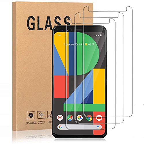 Product Cover AILIBOTE Google Pixel 4 Screen Protector, [3 Pack] 9H Hardness Anti-Scratch Full Coverage Tempered Glass Screen Protector Film for Google Pixel 4