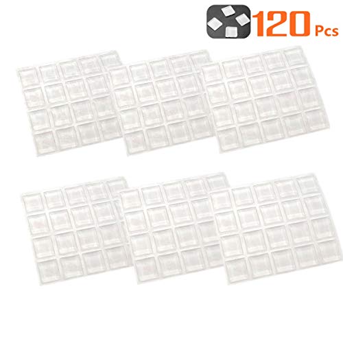 Product Cover Cabinet Door Bumpers Pads Drawer Bumper Pads 120 Pcs Cabinet Stoppers Sound Dampening Clear Rubber Furniture Pads Feet for Table Tops Cutting Boards Picture Frames Self Stick Cabinet