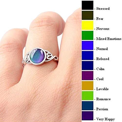 Product Cover Zhuygba Women Fashion Temperature-induced Discoloration Jewelry Charm Wedding Ring Rings