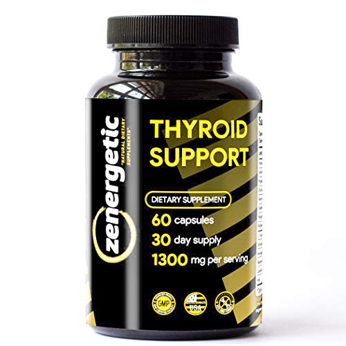 Product Cover Zenergetic Thyroid Support Supplement with Iodine & L Tyrosine │ Metabolism Booster, Natural Weight Loss, Focus Factor, Energy Pills, Depression, Hormonal Balance for Women & Men│ 60 Pills Non GMO
