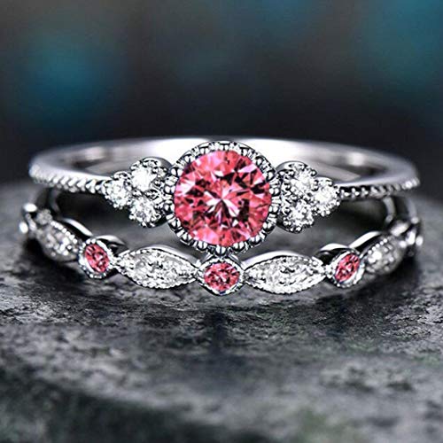 Product Cover Eubell Women Rhinestones Ring 2pcs Ring Set Wedding Rings for Ladies