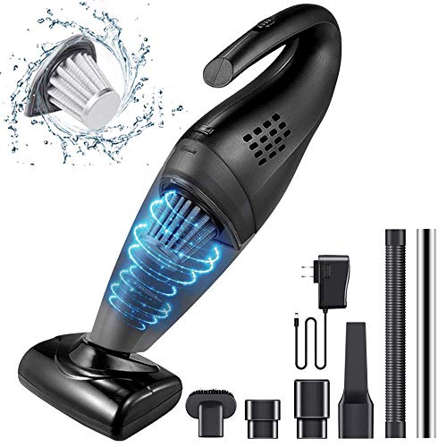 Product Cover Handheld Vacuum Cordless Rechargeable, U-CHAINAI Powerful Portable Hand Vacuum Cleaner with Washable Stainless Steel Filter, Quick Charge, Lightweight Mini Hand Vac for Home Pet Hair Car Cleaning