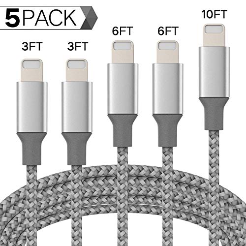 Product Cover iPhone Charger Cable, Lightning Cable MFi Certified USB Charging Cord for iPhone Xs/Max/XR/X/8/8Plus/7/7Plus/6S/6S [3FT/6FT/10FT]