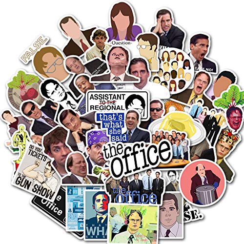 Product Cover The Office Sticker Pack of 50 Stickers - The Office Merchandise Stickers for Laptops, The Office Laptop Stickers, Funny Stickers for Laptops, Computers, Hydro Flasks