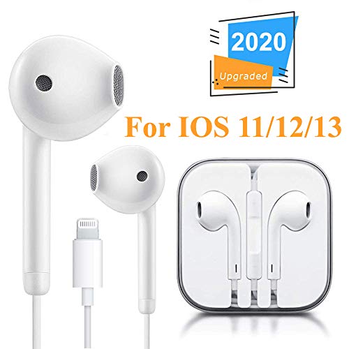 Product Cover Lighting Connector Earbuds Earphone Wired Headphones Headset with Mic Control,Rapid to Use,Compatible with Apple iPhone 11 Pro Max/Xs Max/XR/X/7/8 Plus Plug and Play CD-RW Discs