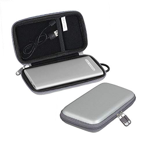 Product Cover Hermitshell Hard Travel Case fits POWERADD Pilot 4GS 12000mAh 8-Pin Input Portable Charger (Grey)