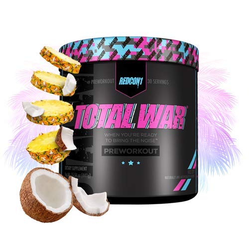 Product Cover Redcon1 Total War - Limited Edition Line - Pre Workout, 30 Servings, Boost Energy, Increase Endurance and Focus (Vice City)