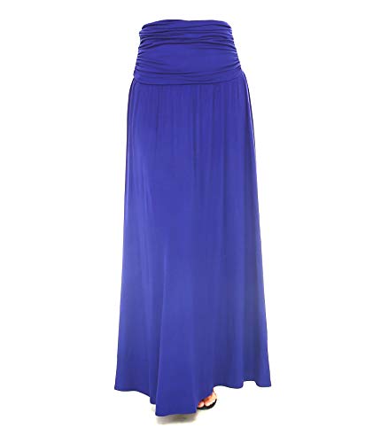 Product Cover Isaac Liev Women's Ruched Long Maxi Skirt (2X-Large, Navy)