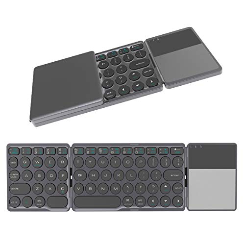 Product Cover Upgrade,Foldable Bluetooth Keyboard,Ultra-Thin, Ultra-Light Portable Wireless Bluetooth Keyboard for iPad, iPhone, Compatible with iOS, Android and Windows Tablet Devices,Black