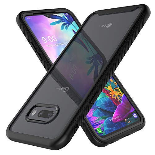 Product Cover LG G8X ThinQ Case, LG G8X / LG V50S ThinQ Slim Case, Tekcoo [Tduke] Shock Absorbing [Black] Full Body Sturdy Cover Grip Plastic Bumper Transparent Clear Phone Protective Hard Cases