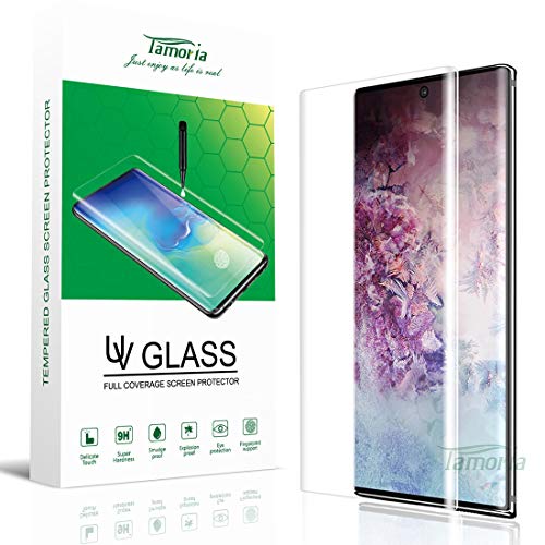 Product Cover Tamoria Galaxy S20 Plus Glass Screen Protector 0.2MM Curved Tempered Glass Fingerprint Sensor Compatible for S20 Plus Full 3D Curved Edge Tempered Glass UV Screen Protector for Samsung Galaxy S20+ 5G